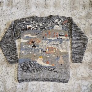 Vintage Embroidered Winter Sweater
